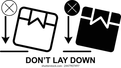 Do not Lay Down Black and White icon set. Editable Set of Delivery and Logistics web icons in line and fill style. High quality business icon set of Logistics