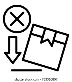 Do not lay down, packaging label, line vector icon