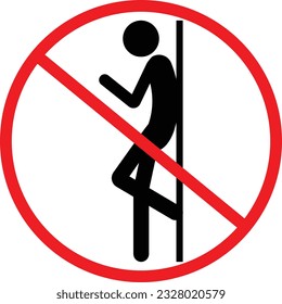 Do not Lean Against this Wall or Glass Icon Sign