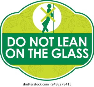 do not lean on the glass signage vector illustration ready to use