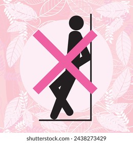 do not lean on the glass signage vector illustration ready to use