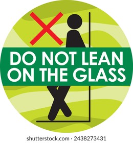 do not lean on the glass signage vector illustration ready to use