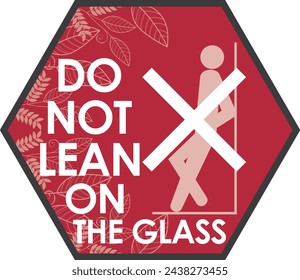 do not lean on the glass signage vector illustration ready to use