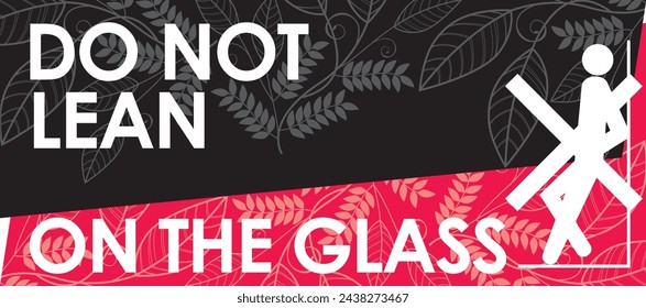 do not lean on the glass signage vector illustration ready to use