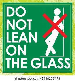 do not lean on the glass signage vector illustration ready to use