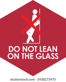 Lehnen Sie sich nicht auf die Glas-Beschilderung Vektor-Illustration bereit zu verwenden