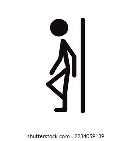 Do not lean vector icon. Forbidden flat sign design. Prohibited icon. EPS 10 man lean on wall symbol pictogram