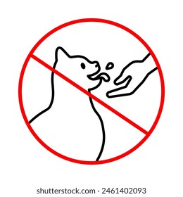 Do not let the cat lick your hands warning sign logo can be used for pet shop