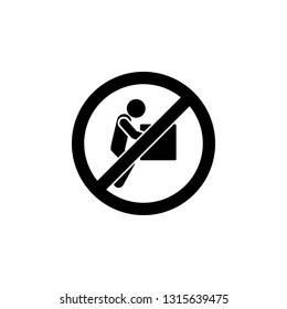 Do not lift weight sign icon. Simple glyph, flat vector element of ban, prohibition, forbid icons set for UI and UX, website or mobile application