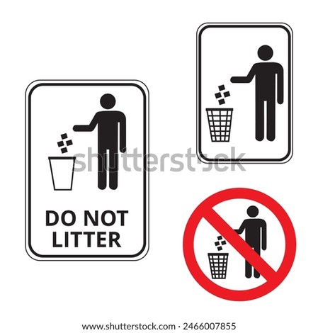Do not litter banners on a white background