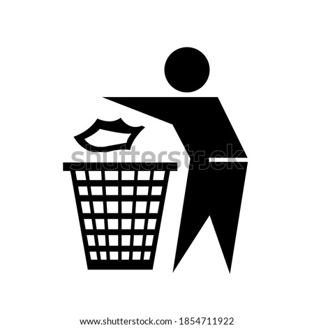 Do Not Litter Black Icon,Vector Illustration, Isolated On White Background Label. EPS10