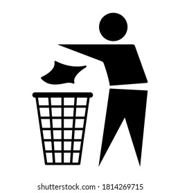 Do not litter flat icon isolated on white background. Keep it clean vector illustration. Tidy symbol