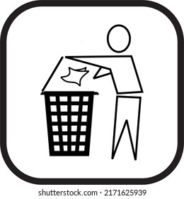 do not litter here please, icon vector