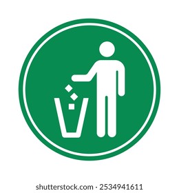 do not litter icon green vector design illustration