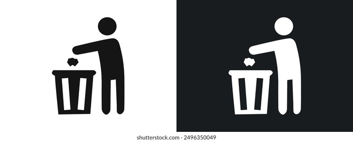 Do not litter icon linear graphics set vector in black