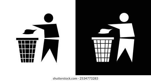 Do not litter icon linear logo isolated