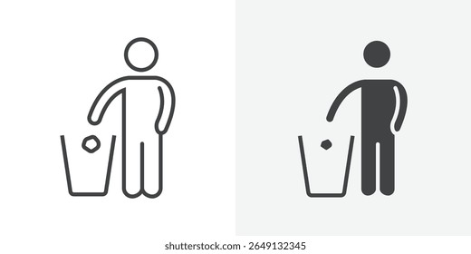 Icono de no ensuciar Signo de Vector de contorno