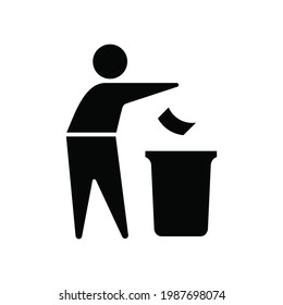 Do not litter icon sign, Trash bin icon, Vector illustration
