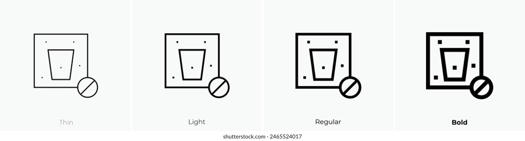 do not litter icon. Thin, Light Regular And Bold style design isolated on white background