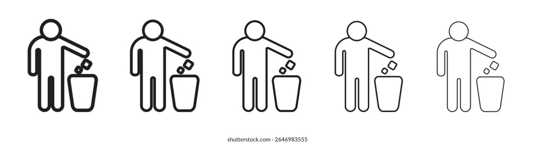Do not litter icon thin flat outline style vector sign