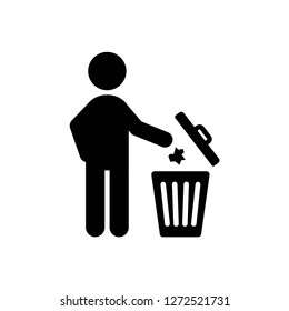 do not litter icon, vector on white background editable eps10