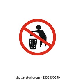 Do not litter, keep it clean, prohibition sign. Vector illustration