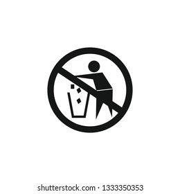 Do not litter, keep it clean, prohibition sign. Vector illustration