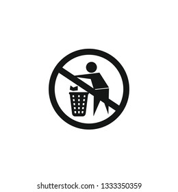 Do not litter, keep it clean, prohibition sign. Vector illustration