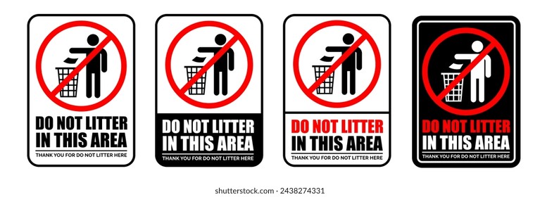 Do not litter, keep it clean, prohibition sign. Please do not throw rubbish. Vector illustration.