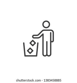Do not litter line icon. linear style sign for mobile concept and web design. Trash bin area outline vector icon. Symbol, logo illustration. Pixel perfect vector graphics