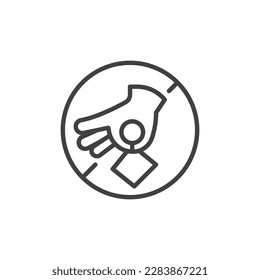 No colocar el icono de línea. signo de estilo lineal para concepto móvil y diseño web. Manténgalo limpio icono vectorial del símbolo de la prohibición. Símbolo, ilustración del logotipo. Gráficos vectoriales