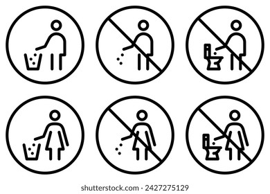 No deje establecido el icono de línea de basura. Gráficos vectoriales