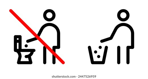 Do not litter line icon. Vector graphics