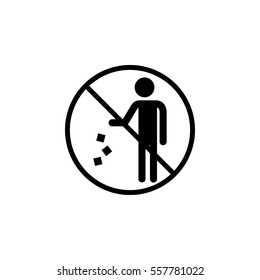 Do not litter line icon, prohibition sign, forbidden don't throw rubbish, vector graphics, a linear pattern on a white background, eps 10.