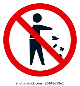 Geen afval, geen zwerfafval, geen afval, afval verboden.  Waarschuwing rood rond teken