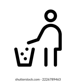 Do not litter outline icon. Vector illustration