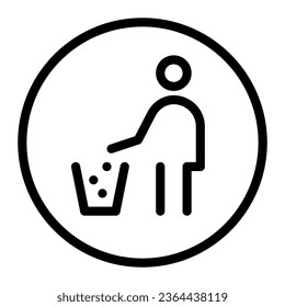 Do not litter outline icon. Vector illustration