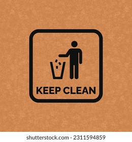 Do not litter packaging mark icon symbol vector. Keep clean icon symbol