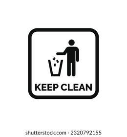 Do not litter packaging mark icon symbol vector. Keep clean icon symbol