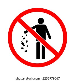 Do not litter, prohibition sign, keep it clean design vector illustration.
