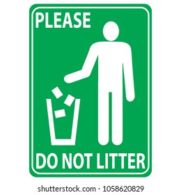 Do Not Litter Sign Stock Vector (Royalty Free) 1058620829 | Shutterstock