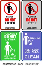 DO NOT LITTER, SIGN DESIGN