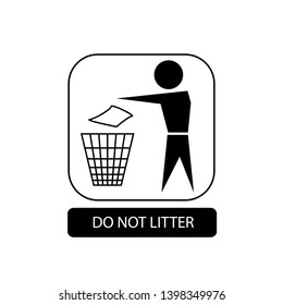 Do Not Litter Sign Flat Packaging Stock Vector (Royalty Free ...