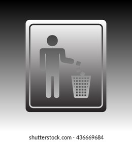 Do not litter sign. Gradient icon on gradient background.