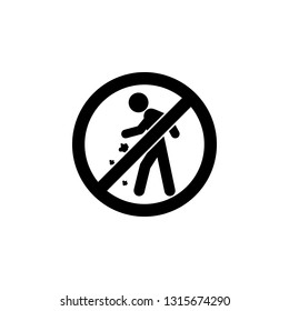 Do not litter sign icon. Simple glyph, flat vector element of ban, prohibition, forbid icons set for UI and UX, website or mobile application