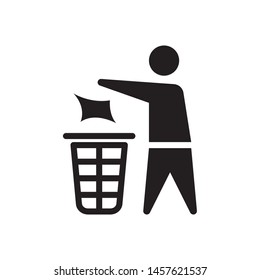 Do not litter sign. Litter icon in trendy outline style design. Vector graphic illustration. Suitable for website design, logo, app, template, and ui. EPS 10. 
