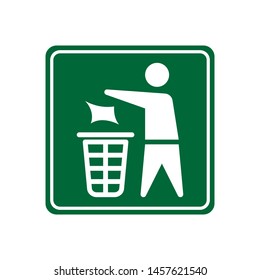 Do not litter sign. Litter icon in trendy outline style design. Vector graphic illustration. Suitable for website design, logo, app, template, and ui. EPS 10. 