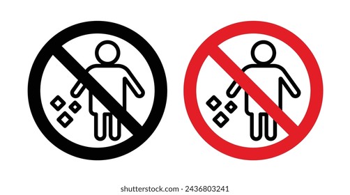 No Tire El Conjunto De Iconos De Signos. Ilustración vectorial