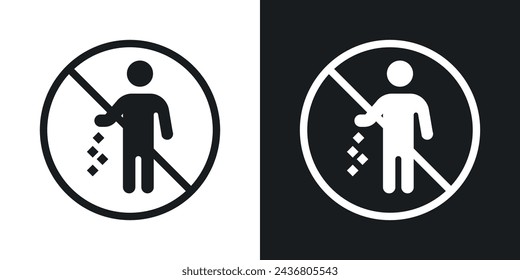 Do Not Litter Sign Icon Designed in a Line Style on White background.