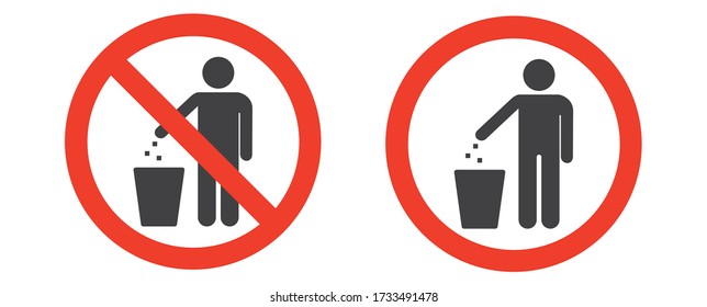 Do not litter sign isolated on white background.